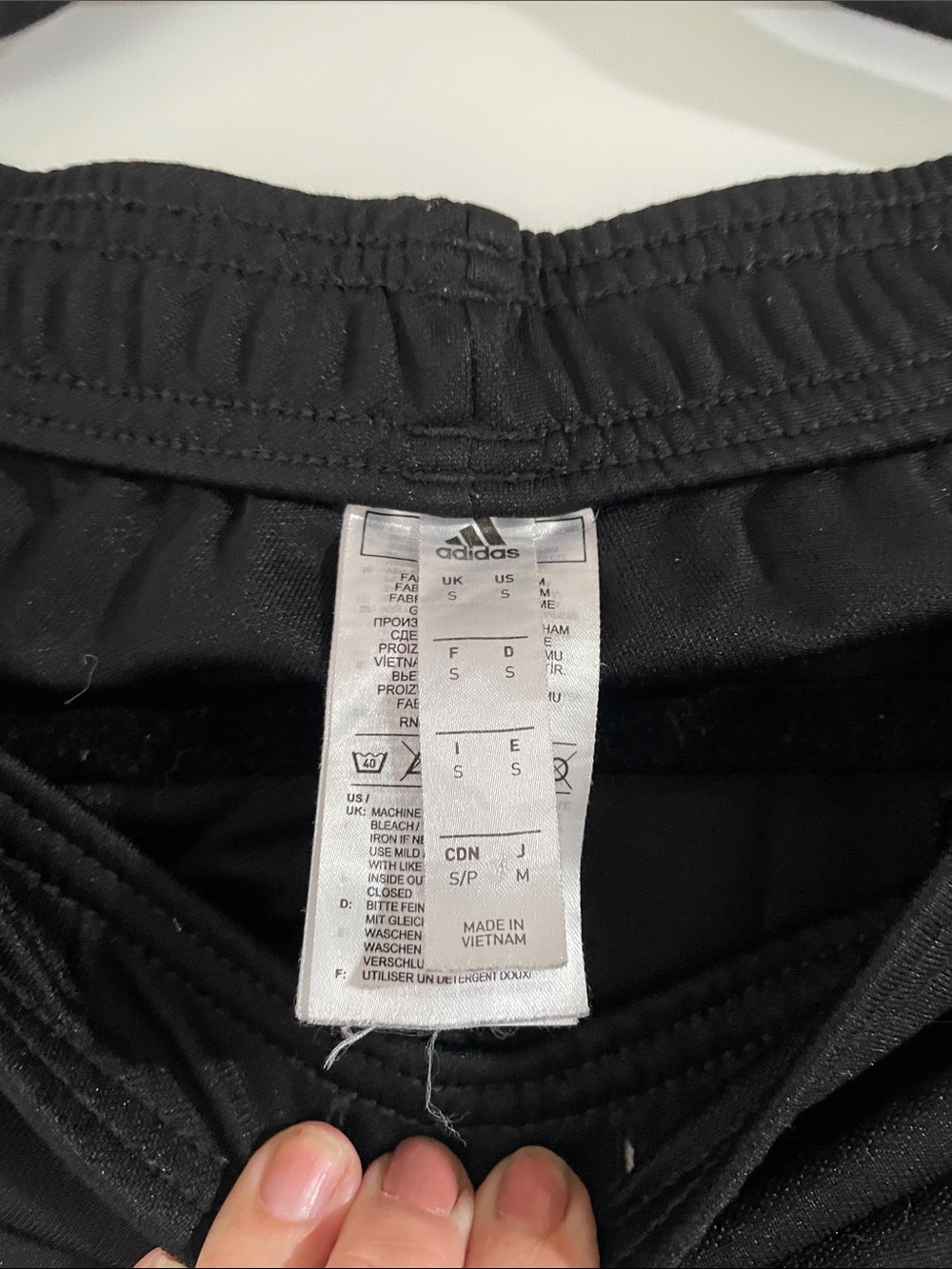 adidas Black Jogger Pants with White Side Stripes - Picture 3 of 3